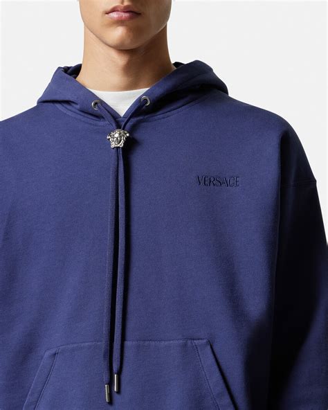 versace blue hoodie|versace hoodie medusa.